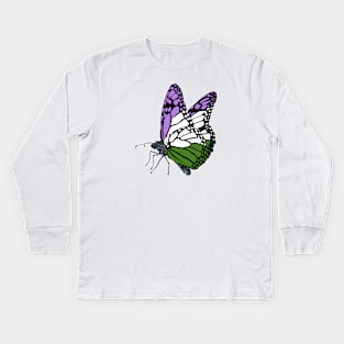 Genderqueer Butterfly Kids Long Sleeve T-Shirt